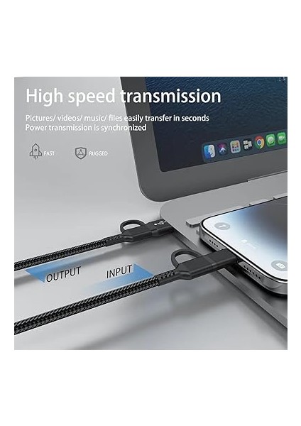 Pd 20W 2 In 1 Hızlı Şarj Kablosu 100 cm 2.4 A Lightning Type-C USB Type-C Çoklu Veri Data Kablosu fırsatları