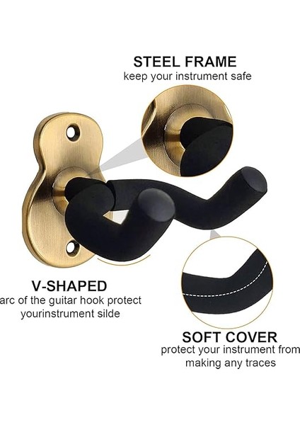 Gitar Duvara Monte Askı, Metal Gitar Standı Asma Gitar Duvar Tutacağı, Akustik Gitar Için Yer Tasarrufu Klasik Gitar Elektrikli Gitar Bas Ukulele (Bronz) fiyatları