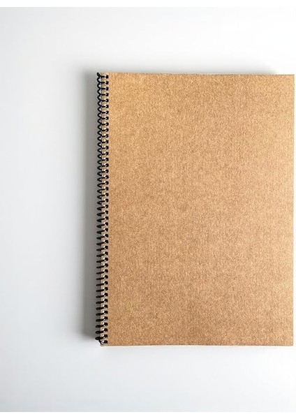 Tanıtım Çizgili Spiralli Not Defteri, A4 Boyut (21X29,7 Cm), 60 Yaprak, 90GR. Ivory Kağıt, Ofis Için Ideal (Kahverengi Kapak)