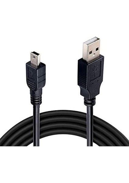 4575 Mini USB To USB Data Şarj Kablosu, Siyah