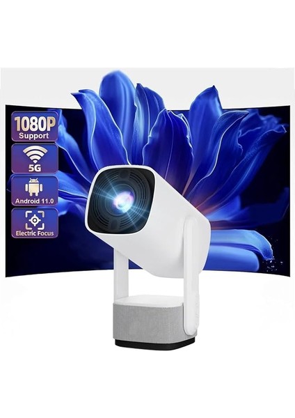 Taşınabilir Projeksiyon Dahili Hoparlör Ps5 ve Xbox Bağlantılı Oyun Sinema Projektör Full Hd 4K Android 1080P/2K/4K Destekli Ev Sinema Ofis Toplantı Fuar Sunum K2