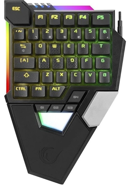 KB-277 Omnı Siyah Örgülü Type C Rgb 6 Farklı Aydınlatma Modu Q Mini Gaming Oyuncu Klavyesi fiyatları