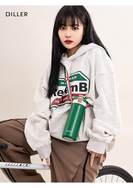 700ML Tek Kapak Çift Kullanım Pipetli/pipetsiz Askılı Çelik Su Matarası 6 Saat Sıcak/soğuk (Pudra) fırsatları