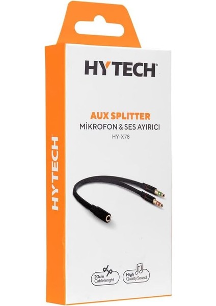 HY-X78 Siyah 3.5mm To Audio + Mic 0.15M Kulaklık Çevirici fiyatları