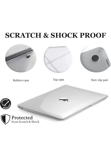 MacBook Air 13.6 2022 M2 A2681 Ince Sararmayan Şeffaf MacBook Crystal Ishield Kapak Sert Kabuk Koruma Kılıfı fırsatları