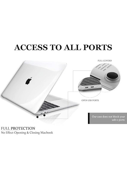 MacBook Air 13.6 2022 M2 A2681 Ince Sararmayan Şeffaf MacBook Crystal Ishield Kapak Sert Kabuk Koruma Kılıfı indirimleri