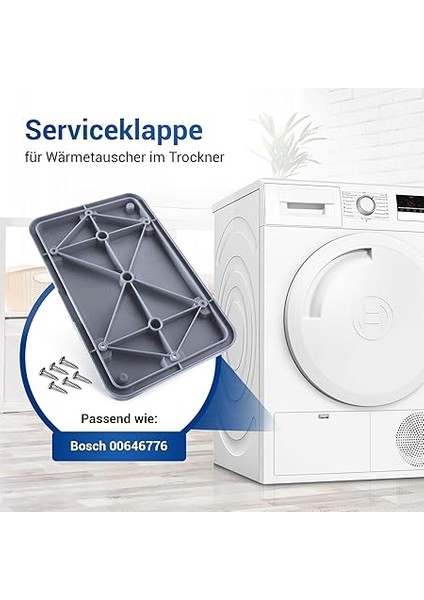 Bakım Kapağı - Bosch 00646776/646776 Için Yedek Servis Kapağı Onarım Seti ve Yedek Parça Bosch Kurutma Makinesi Için - Seri 6 Seri 8, Siemens Isı Pompalı Kurutucu - IQ300 IQ500 IQ700 IQ800 fiyatları