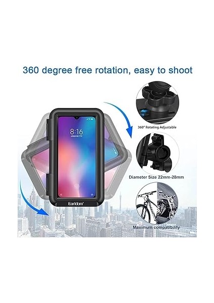 EH-139 Motosiklet Telefon Tutucu Ayna Tipi Su Geçirmez Dokunmatik Dikiz Aynası 4,7-7 Inç Bisiklet Motor indirimleri