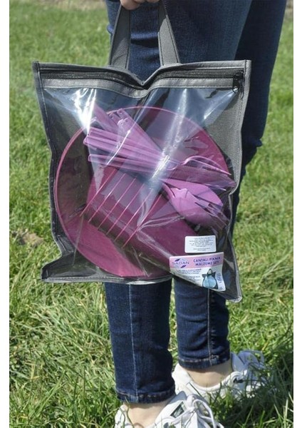 Çantalı Piknik Seti Mürdüm 30 Parça