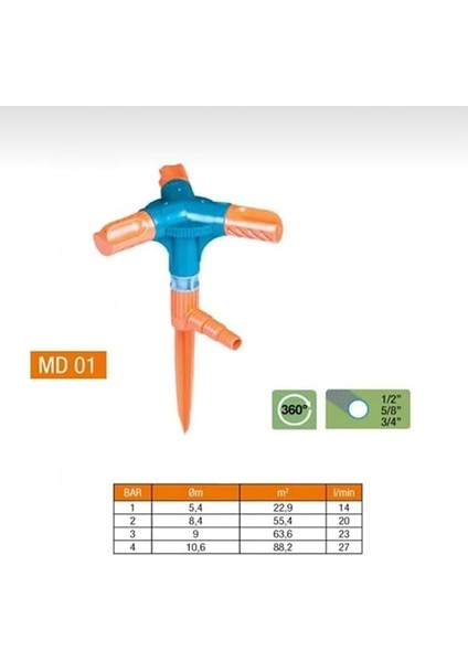Dönerli Bahçe Sulama Fıskiye - Normal 3'lü Sprink fiyatları