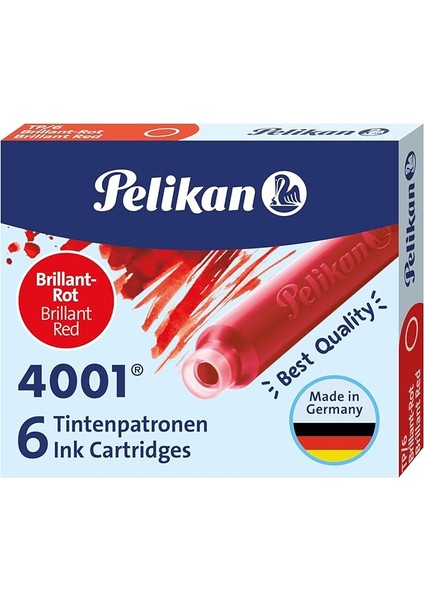 Kartuş Serisi TP6X Dolma Kalem Kartuşu Kırmızı