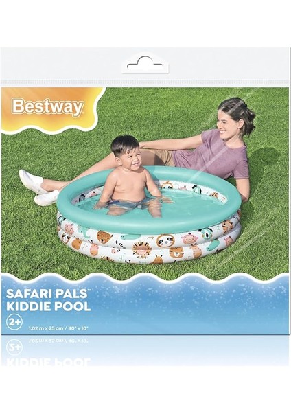Safari Pals Çocuk Havuzu, Φ40 x A10 Inç Veya Φ1.02 M x A 25 cm