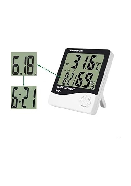 Iç Mekan Higrometre (Nem Ölçer) ve Termometre, Büyük Ekran, Masa Ayaklı, Asmalı, Mıknatıslı, Elektronik Sıcaklık ve Nem Ölçer fırsatları
