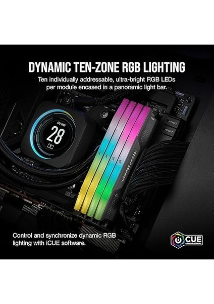 Vengeance Rgb Ddr5 32GB (2X16GB) Ddr5 6400MHZ CL32 Amd Expo Intel Xmp Icue Uyumlu Bilgisayar Belleği - Gri (CMH32GX5M2B6400Z32) fırsatları