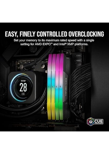 Vengeance Rgb Ddr5 32GB (2X16GB) Ddr5 6400MHZ CL32 Amd Expo Intel Xmp Icue Uyumlu Bilgisayar Belleği - Gri (CMH32GX5M2B6400Z32) indirimleri