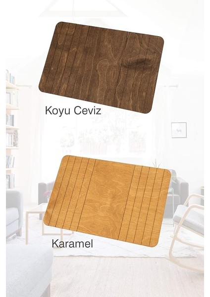 Koltuk Tepsisi, Kolçak Tepsisi, Yan Sehpa, Gerçek Ahşap (2 Adet, Koyu Ceviz) indirimleri
