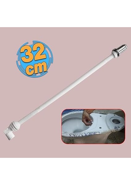 Klozet Tuvalet Taharet Çubuğu 32 cm Plastik Borulu Ayarlanabilir Kısaltılabilir U Tipli Montaj fiyatları