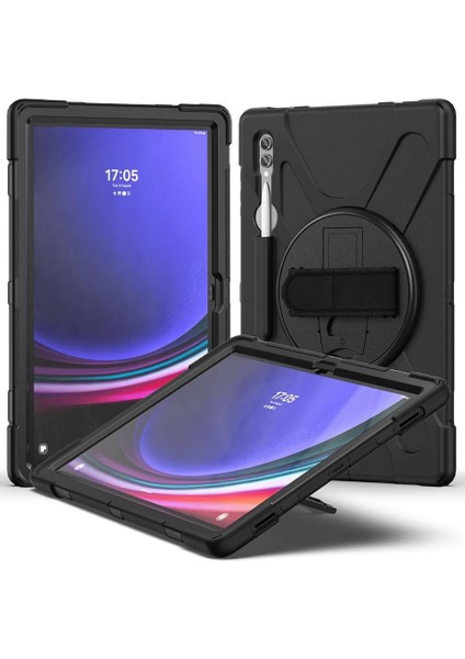 Galaxy Tab S10 Ultra Uyumlu Tam Koruma Sağlayan Zırhlı Silikon Tablet Kılıfı Şok Emici Dayanıklı