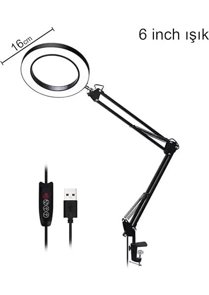 Kıskaçlı 6 Inch Youtuber LED Işıklı Halka Telefon Tutuculu Yüksekliği ve Açısı Ayarlanabilir 6 Inch 16 cm Selfie Yayıncı Makyaj Işığı Masa Kenarına Monte Edilebilir NRT-10178 (NRT-10178) fiyatları