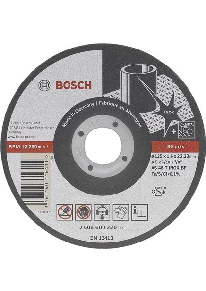 - 115*1, 0 mm Best Serisi Düz Inox (Paslanmaz Çelik) Kesme Diski - Rapido Uzun Ömürlü, Gri, 1 Adet