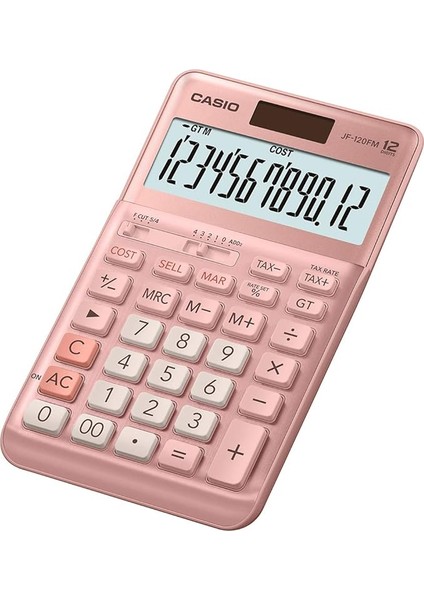JF-120FM-PK Pembe 12 Hane Masa Üstü Hesap Makinesi