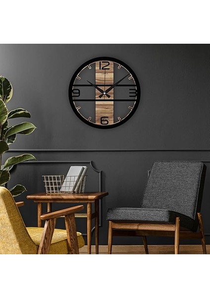 Duvar Saati, 42CM, Sessiz Mekanizmalı, Ev ve Ofis Hediyesi, Modern Duvar Saati, Landiwork Unique modelleri
