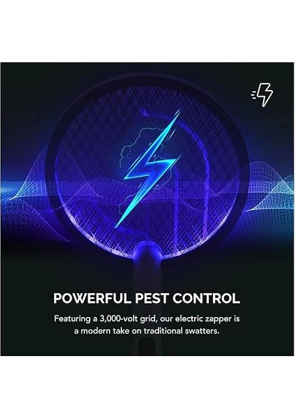 Sinek Öldürücü Raket - Yüksek Voltajlı Sinek, Haşere ve Böcek Öldürücü, Geniş Etki Alanı, Uv Işıklı Sinek Öldürücü Raket, Ev Bahçe Kamp Için Kablosuz Taşınabilir Elektrikli Sivrisinek Kovucu indirimleri