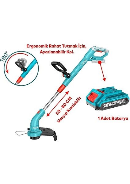 Elektrikli Şarjlı Yan Tırpan Kenar Kesme Çim Ot Biçme Li-On Tek Batarya Akülü Ayarlanabilir Başlık indirimleri