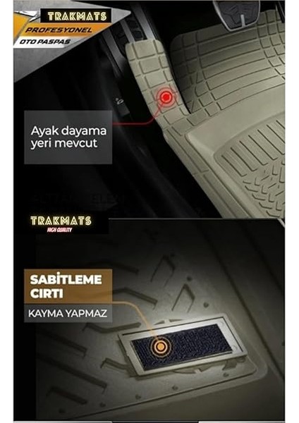 Nissan X-Trail 7 Koltuk 2014-2020 Kesilebilir Pro-Mats Yumuşak Oto Paspas Bej fırsatları