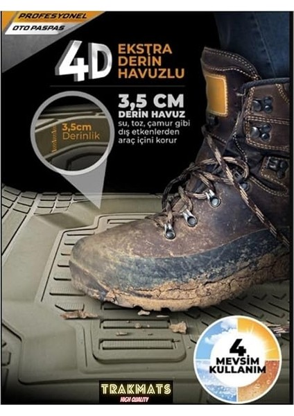 Nissan X-Trail 7 Koltuk 2014-2020 Kesilebilir Pro-Mats Yumuşak Oto Paspas Bej indirimleri