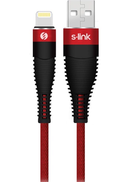 Swapp SW-C685 1.2m 3A Lightning Kırmızı Şarj Kablosu