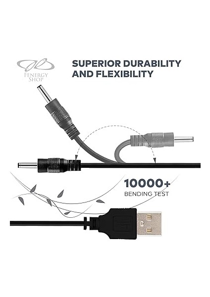 Shop Yedek 5V Güç USB Kablosu - Hızlı Şarj, 3.5X1.35MM Namlu Jaklı Tip A USB - Foreo Luna, Luna 2, Luna 3, Luxe Facial, Irıs Göz Masaj Cihazı, Mini Fan ve Hoparlörler ile Uyumlu indirimleri