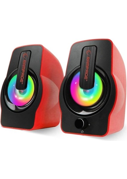 Rms-G7 Falsetto 2.0 6 Watt Rgb Ledli Kırmızı Multimedia Gaming USB Speaker, Oyuncu Hoparlör indirimleri