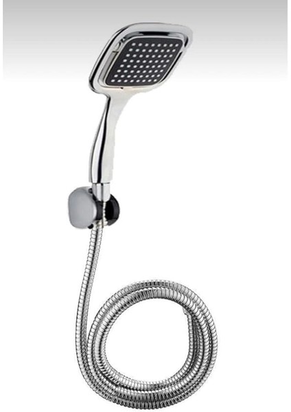 Kare Duş Seti Duş Başlığı Duş Spiral Hortum