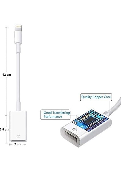 Lightning iPhone iPad To USB Kamera Adaptörü - Lightning To USB Beyaz - AL2470 fiyatları
