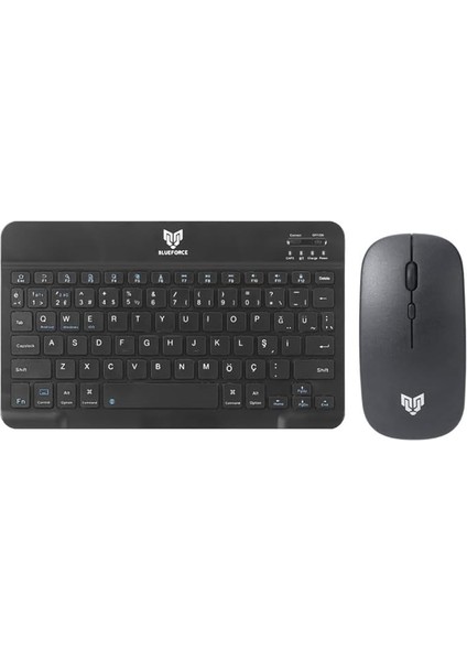 Km-33 Wireless Bluetooth Kablosuz Klavye Mouse Set Siyah Tablet,laptop, Telefon, Tv Uyumlu
