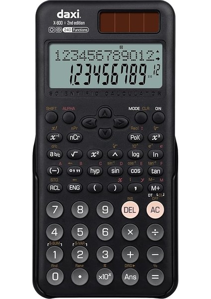 X-800 Yeni Nesil 240 Fonksiyonlu Bilimsel Hesap Makinesi (Siyah)