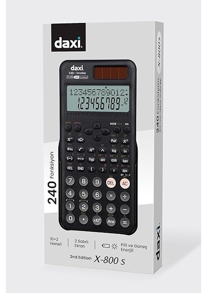 X-800 Yeni Nesil 240 Fonksiyonlu Bilimsel Hesap Makinesi (Siyah) indirimleri