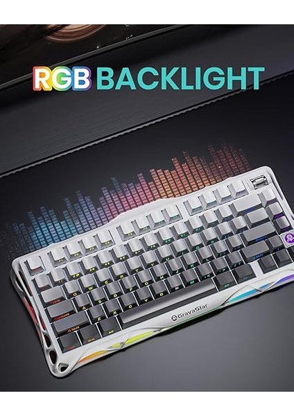 Mercury K1 Rgb Kablosuz Mekanik Gaming Klavye, Alüminyum Çerçeveli, Ingilizce Q, Beyaz fırsatları