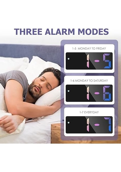 Dijital Çalar Saat, Dijital Çalar Saat, Renkli Rakamlar Ekranlı, Sıcaklık Göstergeli Masa Saati, USB Şarjlı, 3 Parlaklık, Ses Kontrol Fonksiyonu, Tarih, 12/24 Saat indirimleri