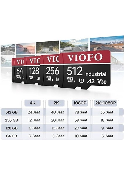 High Endurance 512GB Class 10 A2 V30 100MB/S Okuma 90MB/S Yazma Micro Sd Hafıza Kartı indirimleri