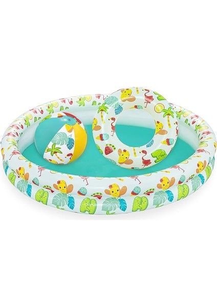 Çocuk Havuzu Seti, Su Dostları, Çap 122 x 20 cm