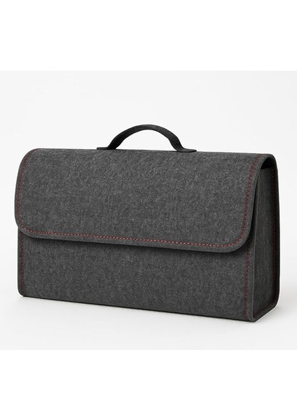 Premium Keçe Araç Bagaj Organizeri Suya Dayanıklı Pratik Taşınabilir Katlanabilir Seyahat Çantası Araç Içi Düzenleme Kutusu (Gri)