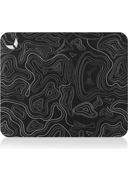 Gaming Oyuncu Gamer Mouse Pad, Kaymaz Taban Orta Boy Medium Ofis Tipi Mouse Ped, Fare Altlığı, Düz Masa Koruyucu Klavye Altı Mousepad, 27X23 cm (Topografi Siyah)