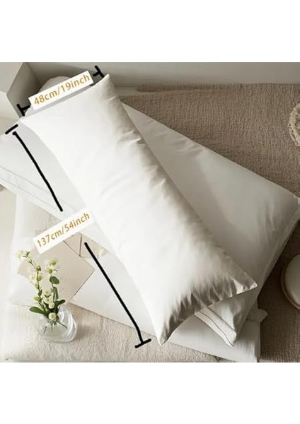 Uzun Vücut,baş Yastığı, 137 cm x 48 Cm, Beyaz, Yumuşak Dolgulu fiyatları