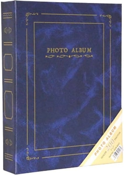 13X18CM 200 Fotoğraf Kapasiteli Ciltbezli Lüks Fotoğraf Albümü (Mavi)