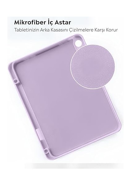 iPad Tablet Ile Uyumlu Kılıf Lüks Kadife Iç Kaplamalı Suni Deri Mıknatıslı Standlı Tablet Arka Kapak (Lila, iPad 9.nesil 10.2 Inch) modelleri