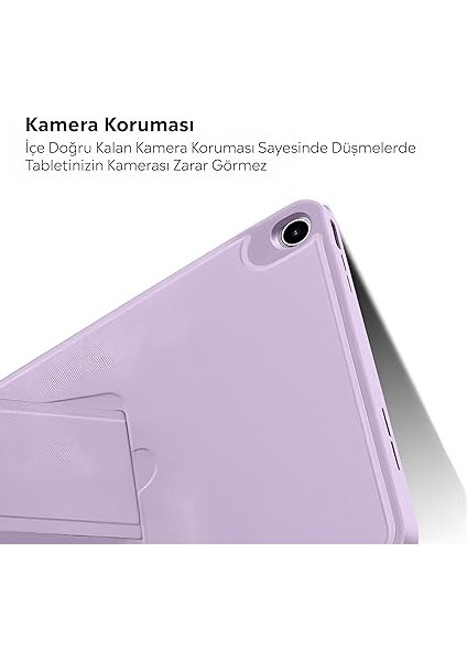 iPad Tablet Ile Uyumlu Kılıf Lüks Kadife Iç Kaplamalı Suni Deri Mıknatıslı Standlı Tablet Arka Kapak (Lila, iPad 9.nesil 10.2 Inch) fırsatları
