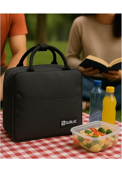 ve Soğuk Gıda Taşıma Termal Çanta – Piknik, Kamp, Yolculuk, Okul ve Ofis Için Pratik Çözüm (Siyah)