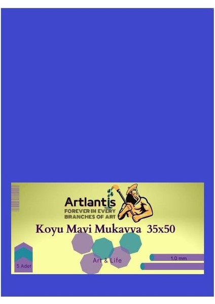 Koyu Mavi Renkli Mukavva 35X50 5 Adet Renkli Mukavva 5 Adet